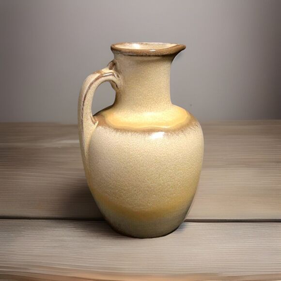 Frankoma Other - Vtg Frankoma Pottery Drip Glaze Brown Golden Yellow Syrup Juice Handled Jug #8